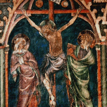Cathédrale de Clermont ; peinture-crucifixion