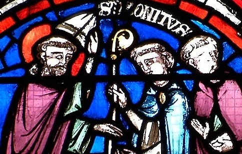 Saint Bonnet remettant sa mitre et sa crosse au chapitre de Clermont