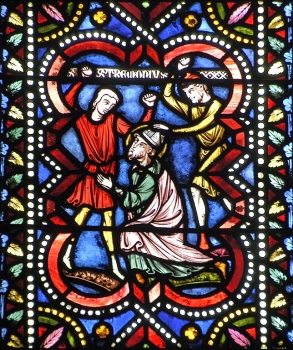 Vitrail de Gaudin, XIXe, martyre de saint Austremoine, cathédrale de Clermont