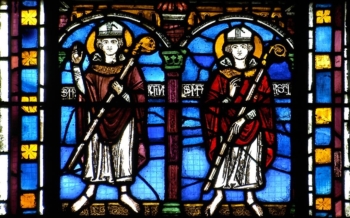 Saints Martin et Martial, vitrail XIIIe, cathédrale de Clermont