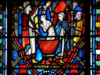 Baptême de Lucius par saint Austremoine, cathédrale de Clermont