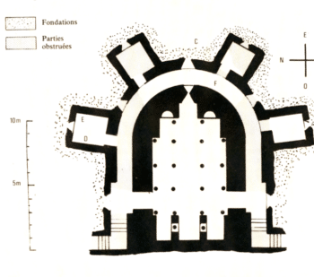 Plan de la crypte de la cathédrale de Clermont