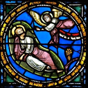 songe de saint Joseph, vitrail roman, cathédrale de Clermont