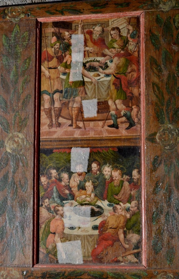Trésor de la Cathédrale de Clermont, panneau de Saint-Jean-des-Ollières, scènes typologiques