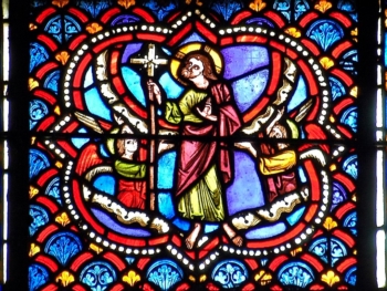 médaillon gothique, cathédrale de Clermont, l'Ascension