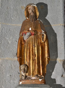 Besse, église, statue saint Antoine XVIIIe