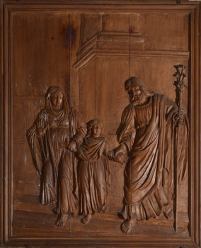 Besse, église, sainte Famille, panneau de bois début XIXe