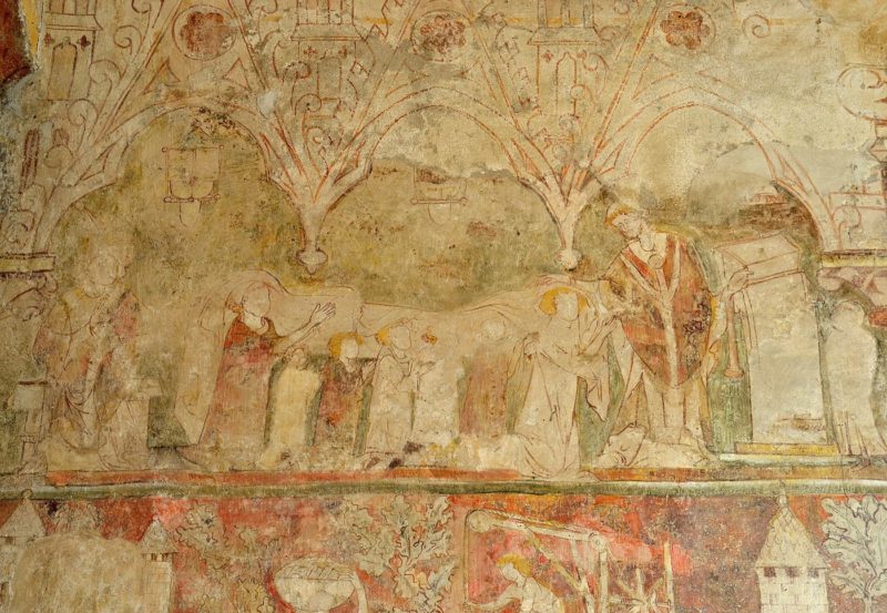 Montfermy, église, peinture murale XIV, mariage