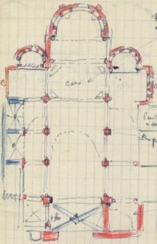 Courpière, église Saint-Martin, plan Bernard Craplet