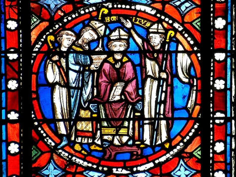 Sacre de saint Bonnet, médaillon XIIIe, cathédrale de Clermont