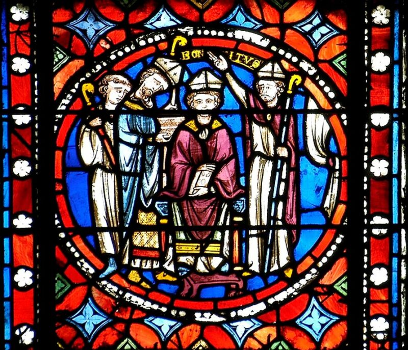 Sacre de saint Bonnet, médaillon XIIIe, cathédrale de Clermont