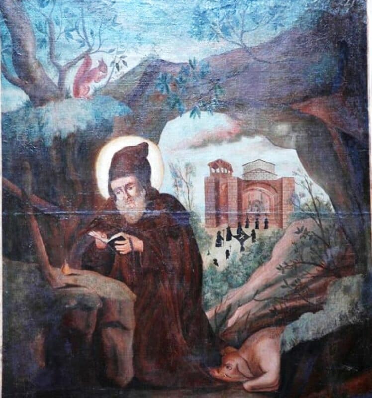 Billom, église Saint-Cerneu, tableau, saint Antoine et les pénitents