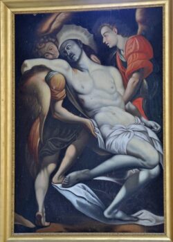 Ris, église Sainte-Croix, tableau, Christ déposé par deux anges