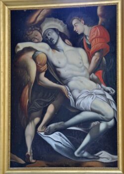 Ris, église Sainte-Croix, tableau, Christ déposé par deux anges