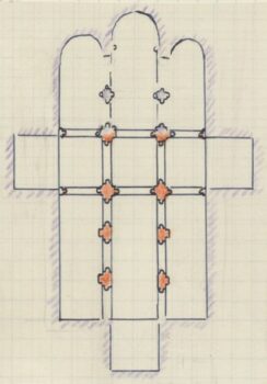 Combronde, église Saint-Genès, plan Bernard Craplet