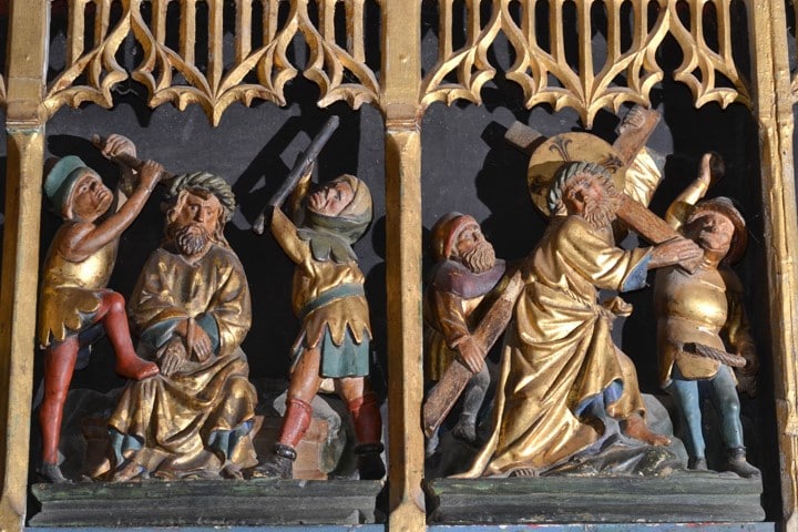 Ardes sur Couze, église Saint-Dizain, fragments de retable