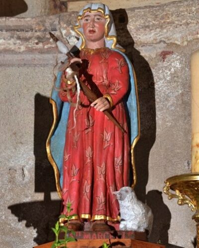 Eglise Saint-Julien de Chauriat, statue de sainte Marcelle