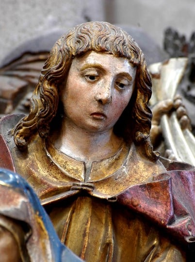 Eglise Notre-Dame d'Aigueperse, fragment de retable sculpté, saint Jean