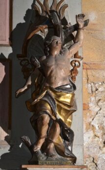 Eglise Saint-Julien de Chauriat, statue st Sébastien 1