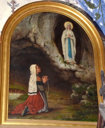 Saint-Germain l'Herm, église, tableau Lourdes