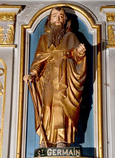 Saint-Germain l'Herm, église, statue de saint Germain ermite