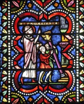 Cathédrale de Clermont, médaillon de Gaudin : saint Namace