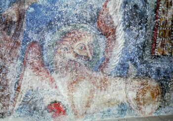 Saint-Dier, prieuré, fresque du Pantocrator, détail saint Marc