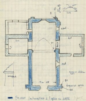 Plan Bernard Craplet La Celle, église, plan Bernard Craplet