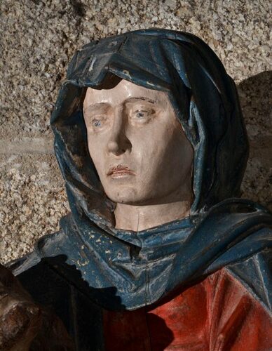 Montel-de-Gelat, église, Pieta, détail