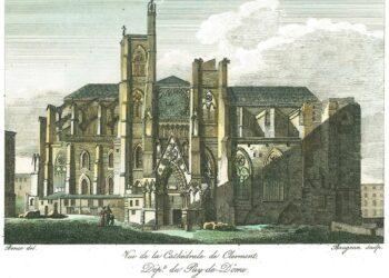 Cathédrale XIXe Cathédrale de Clermont, gravure XIXe